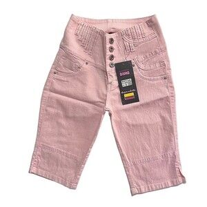 Divas Butt‎ Lifter Bermuda Women's Light Pink Size 3 Stretch High Waist